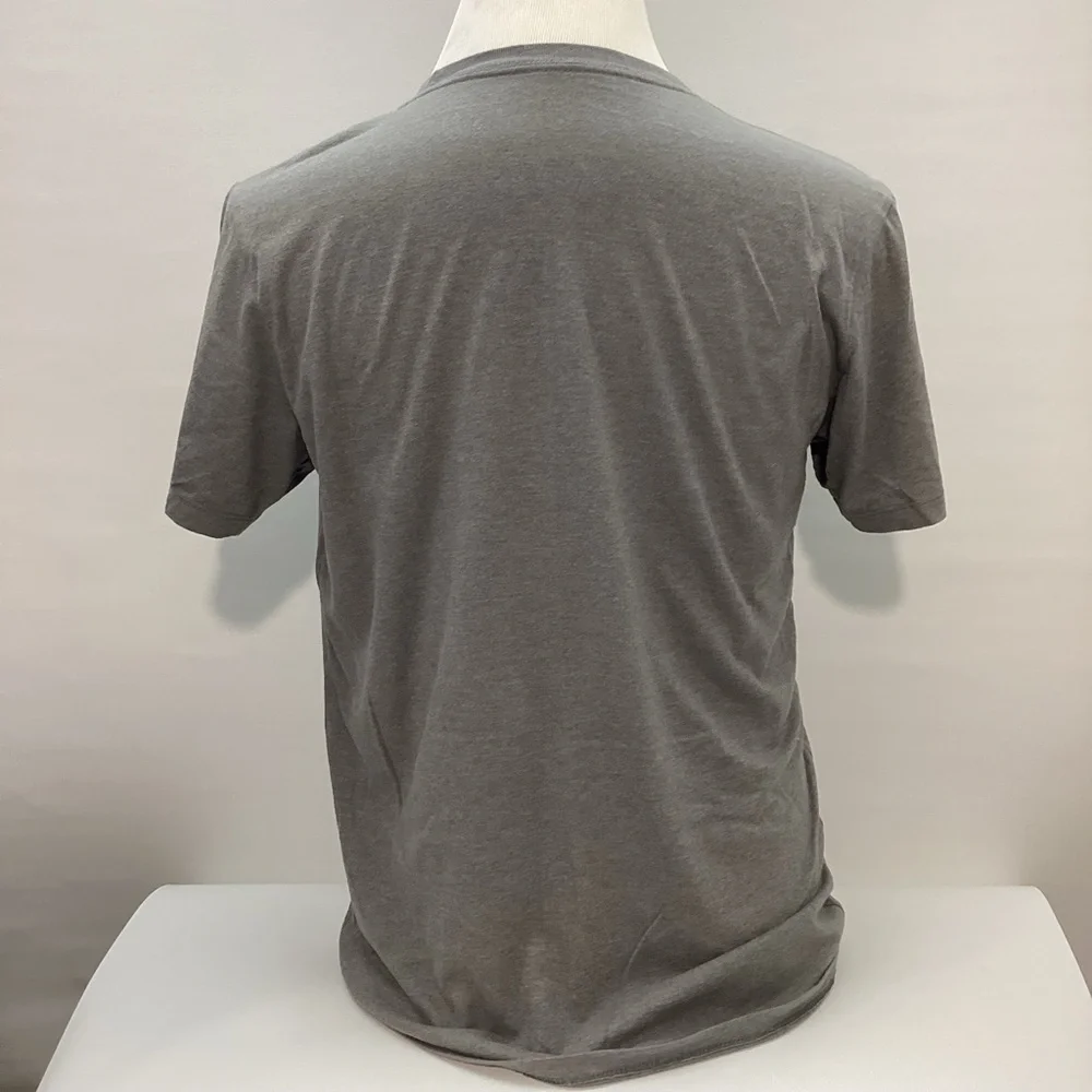 The North Face Heather Gray Tee with Sky Blue Logo Size M